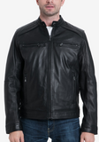 Men's Big & Tall Perforated Moto Leather Jacket