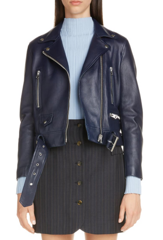 Mock Core Leather Moto Jacket