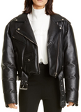 Padded Leather Biker Jacket