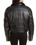 Padded Leather Biker Jacket