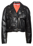 Padded Leather Biker Jacket