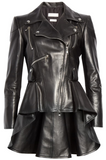 Peplum Leather Biker Jacket