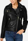 Petite Leather Moto Jacket