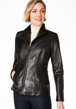 Petite Leather Moto Jacket