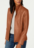Petite Leather Moto Jacket