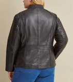 Plus Size Quilted Leather Jacket