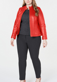 Plus Size Leather Moto Jacket