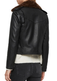 Rigby Lux Removable Faux Fur Collar Leather Biker Jacket
