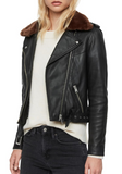 Rigby Lux Removable Faux Fur Collar Leather Biker Jacket