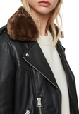 Rigby Lux Removable Faux Fur Collar Leather Biker Jacket