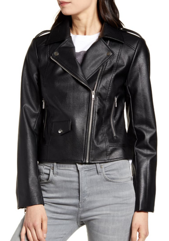 Roxy Faux Leather Moto Jacket