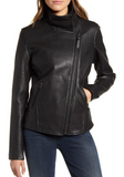 Sandy-N Lambskin Leather Moto Jacket