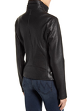 Sandy-N Lambskin Leather Moto Jacket
