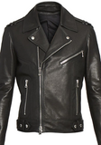 Stamped Leather Moto Jacket