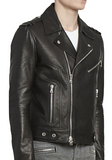Stamped Leather Moto Jacket