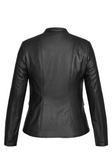 Topstitch Detail Faux Leather Biker Jacket