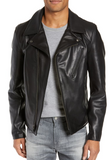 Waxy Cowhide Leather Moto Jacket