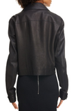 Zip Sleeve Leather Moto Jacket