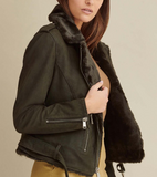 Zoe Moto Leather Jacket with Faux Fur